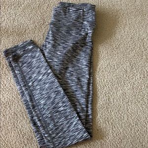 reebok grey, black and white stopped leggings